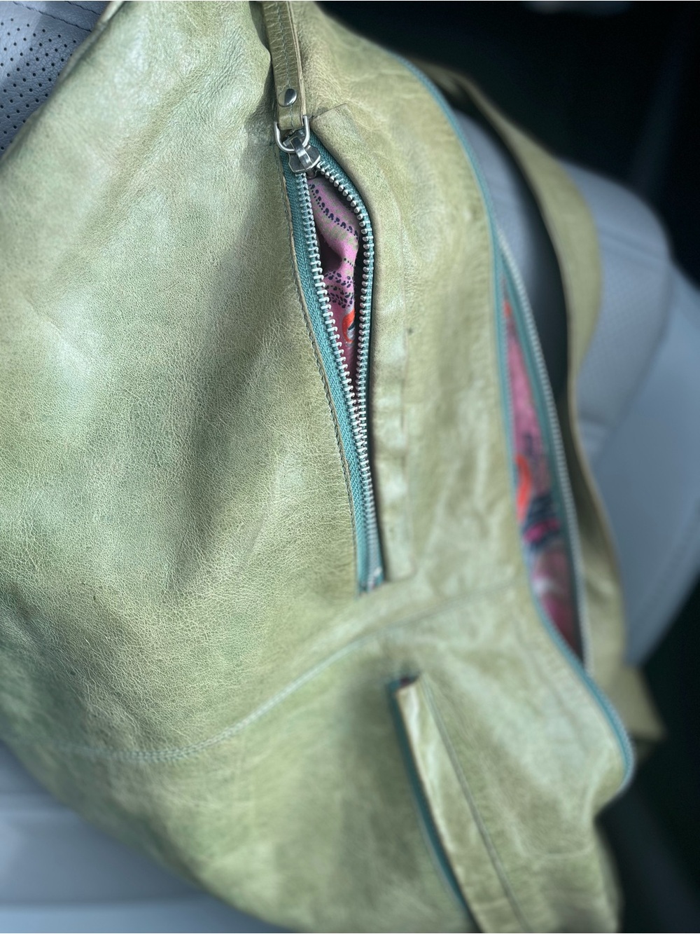 latico Olive-Taupe Leather Crossbody Satchel - Picture 12 of 14